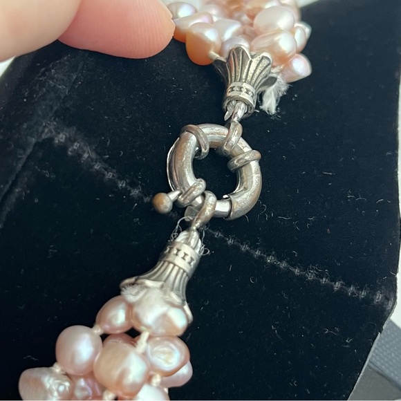 Baroque Blush Genuine Freshwater Pearl Necklace - Picture 11 of 12
